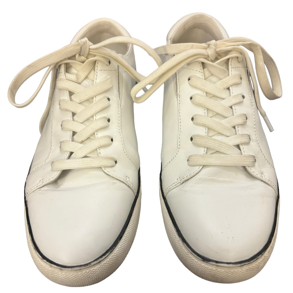 Kenneth Cole New York Women’s White Leather Kam Stripe Lace Up‎ Sneakers Size 7 - Picture 2 of 7